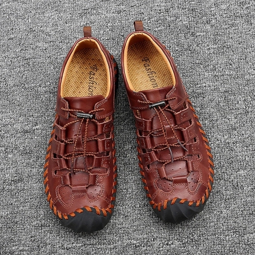 

Lace-up Breathable Outdoor Casual Sandals for Men (Color:Red Brown Size:47)