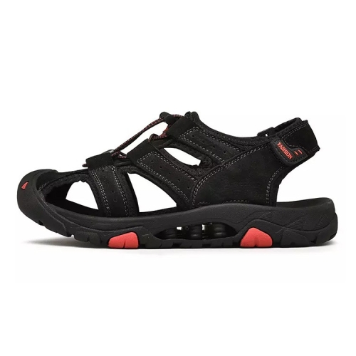 

Hollow Thick Bottom Comfortable Beach Sandals for Men (Color:Black Size:38)