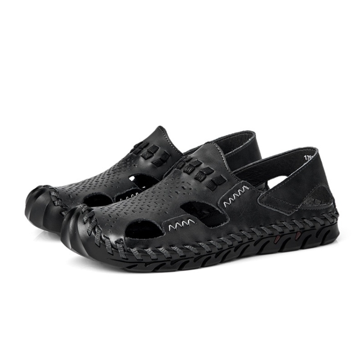 

Hand-stitched Thick-soled Outdoor Casual Sandals for Men (Color:Black Size:39)