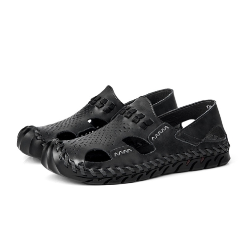 

Hand-stitched Thick-soled Outdoor Casual Sandals for Men (Color:Black Size:42)
