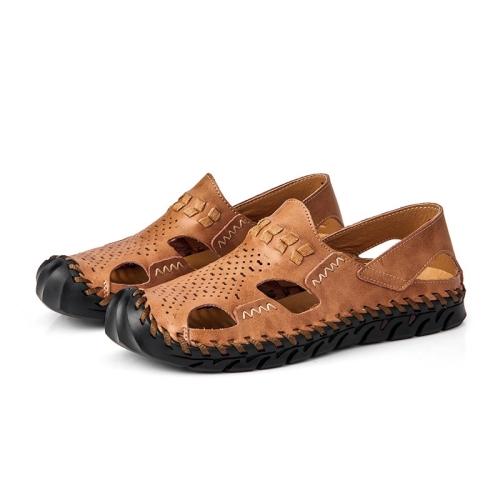 

Hand-stitched Thick-soled Outdoor Casual Sandals for Men (Color:Brown Size:46)