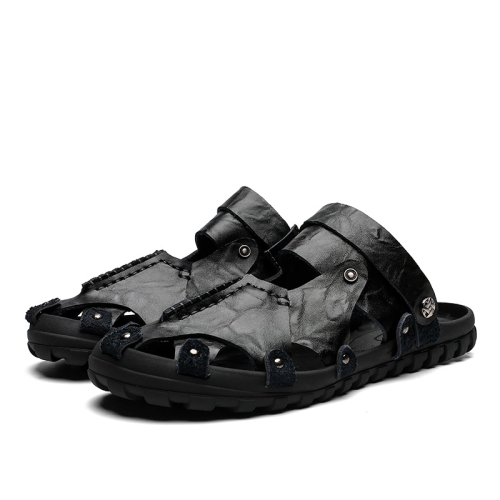 

Fashion Two-wear Hollow Breathable Outdoor Leisure Beach Sandals for Men (Color:Black Size:41)