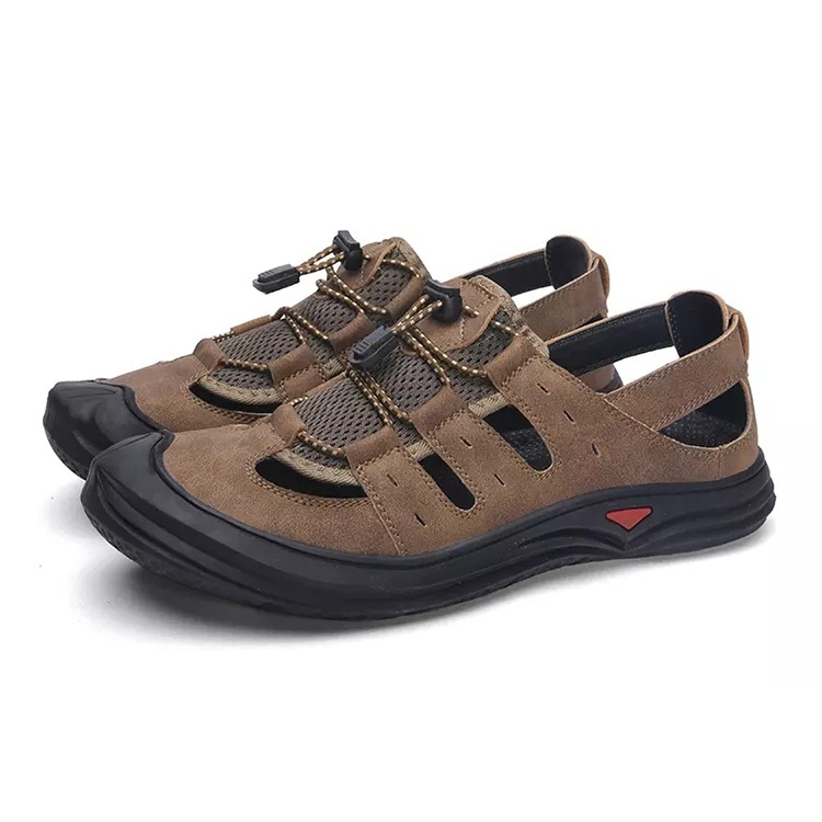 

Microfiber Leather Thick Bottom Outdoor Casual Sandals for Men (Color:Khaki Size:38)