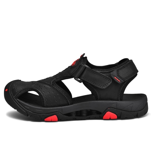 

Matte Leather Wear-resistant Outdoor Casual Beach Sandals for Men (Color:Black Size:41)