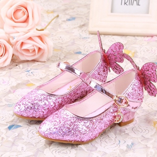 

Fashion Sequins Lightweight Princess Shoes Student Dance Shoes (Color:Pink Size:27)