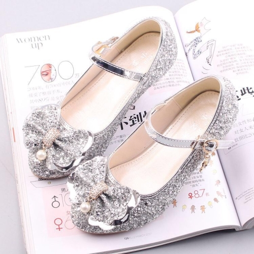 

Fashion Sequins Lightweight Princess Shoes Student Dance Shoes (Color:Silver Size:31)