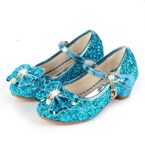 

Fashion Sequins Lightweight Princess Shoes Student Dance Shoes (Color:Blue Size:28)