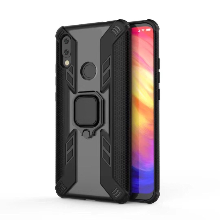 

Iron Warrior Shockproof PC + TPU Protective Case for Xiaomi Redmi 7, with Ring Holder (Black)