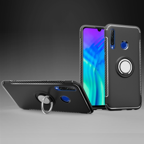 

Magnetic 360 Degrees Rotation Ring Armor Phone Protective Case for Huawei Honor 20i (Black)