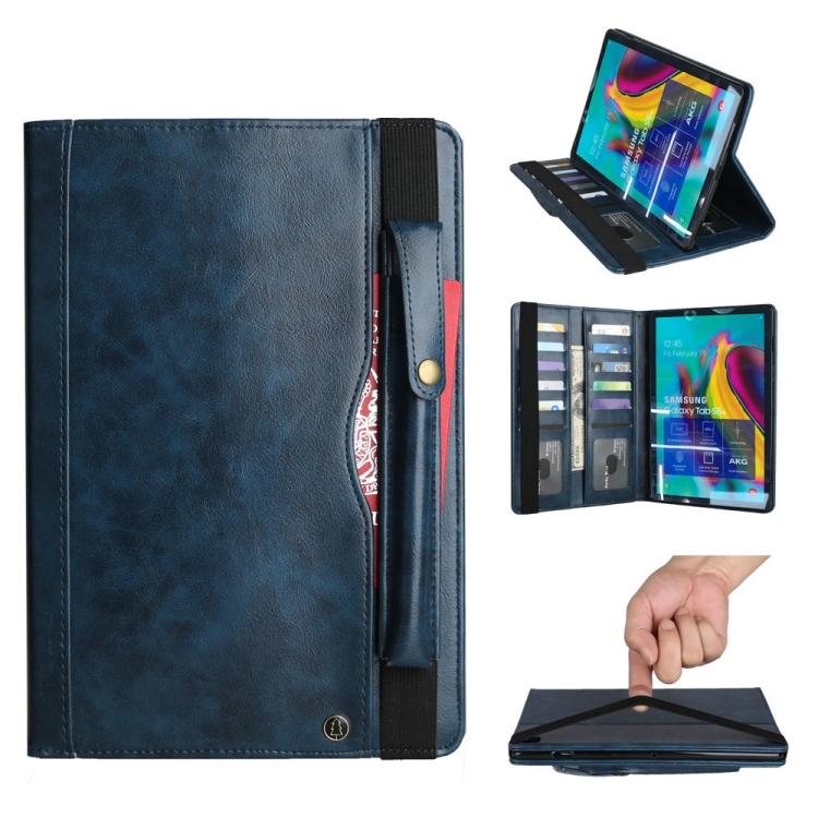 

Crazy Horse Texture Horizontal Flip Leather Case for Galaxy Tab S 5E 10.5 / T720 / T725, with Card Slots & Pen Slot & Holder & Wallet (Blue)