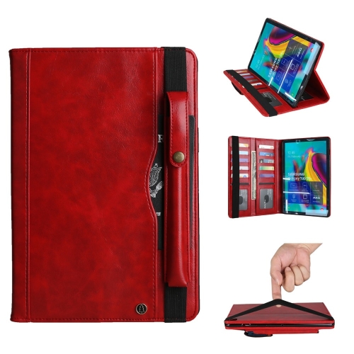 

Crazy Horse Texture Horizontal Flip Leather Case for Galaxy Tab S 5E 10.5 / T720 / T725, with Double-row Card Slots & Pen Slot & Holder & Wallet(Red)