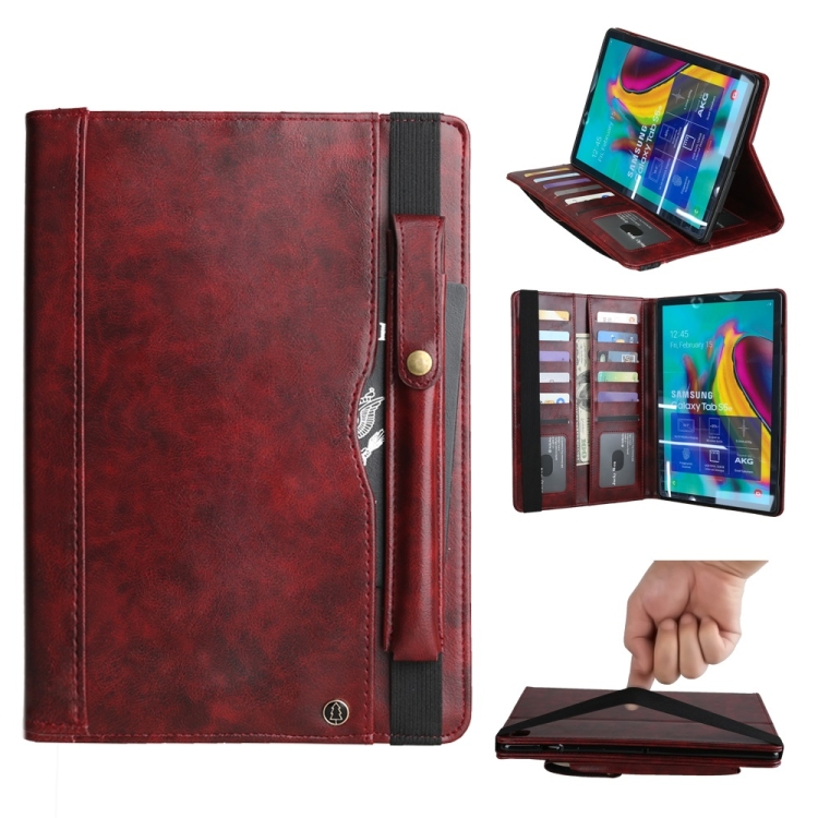 

Crazy Horse Texture Horizontal Flip Leather Case for Galaxy Tab S 5E 10.5 / T720 / T725, with Card Slots & Pen Slot & Holder & Wallet (Wine Red)