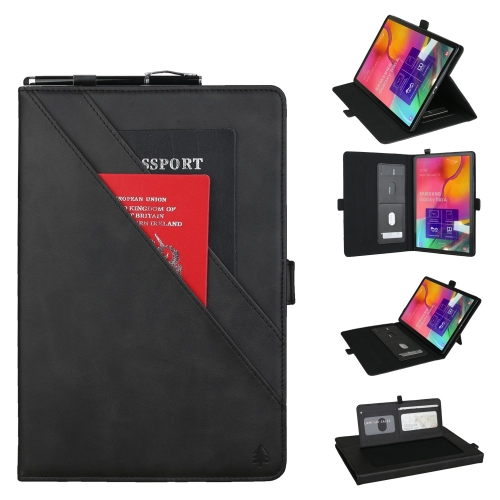 

Horizontal Flip Double Bracket Leather Case for Galaxy Tab A (2019) 10.1 / T510 / 515, with Card Slots & Photo Frame & Pen Slot (Black)