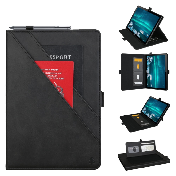 

Horizontal Flip Double bracket Leather Case for Huawei Mediapad M6 10.8, with Card Slots & Photo Frame & Pen Slot (Black)