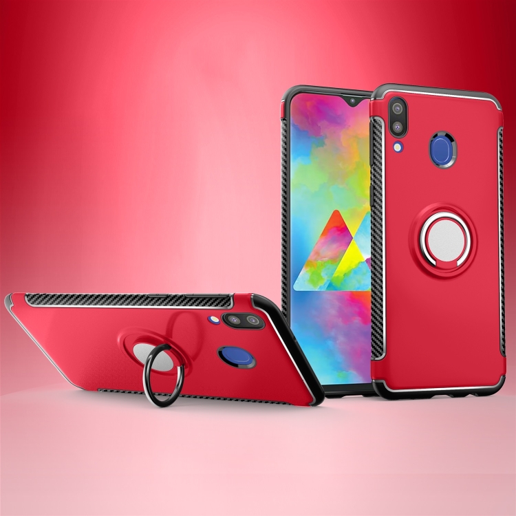 

Magnetic 360 Degrees Rotation Ring Armor Protective Case for Galaxy M20 (Red)