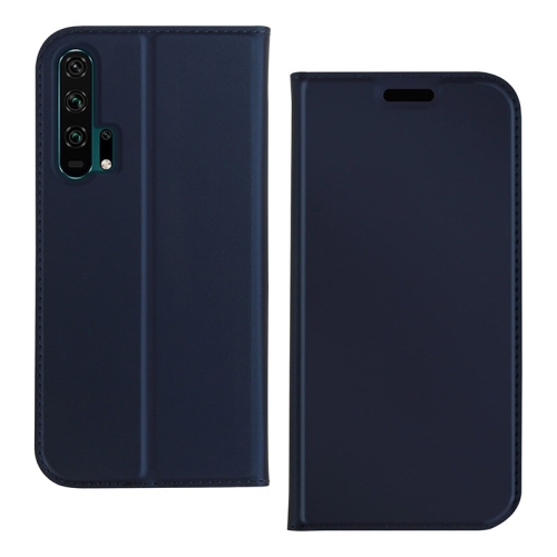 

DZGOGO ISKIN Series Slight Frosted PU+ TPU Case for for Huawei Honor 20 Pro, with Holder & Card Slot & Wallet (Blue)