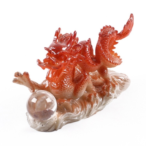 

Color Changing Lucky Jade Dragon Shape Resin Kungfu Tea Accessories Tea Pet (Gold)