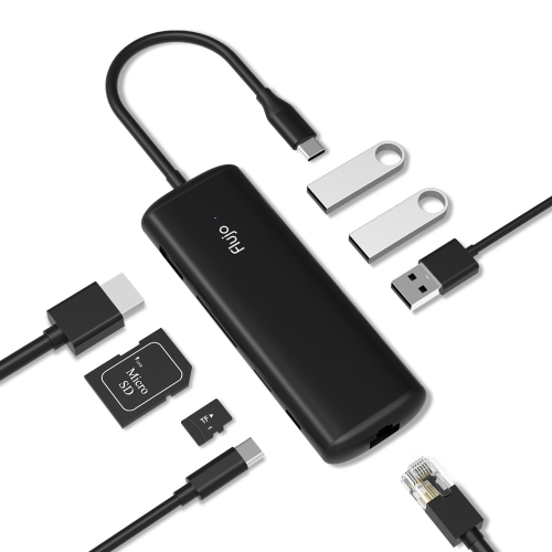 

Flujo UC41-PD 4K Ultra HD HDMI + SD Card + TF Card + PD Port + RJ45 + USB 3.0 x 3 to USB-C / Type-C Multi-function HUB Converter