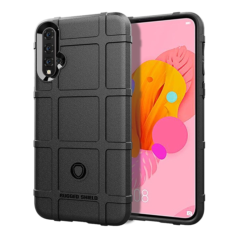 

Shockproof Rugged Shield Full Coverage Protective Silicone Case for Huawei Nova 5 (Black)