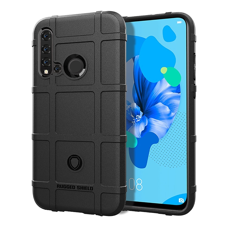 

Shockproof Rugged Shield Full Coverage Protective Silicone Case for Huawei Nova 5i / P20 Lite 2019 (Black)