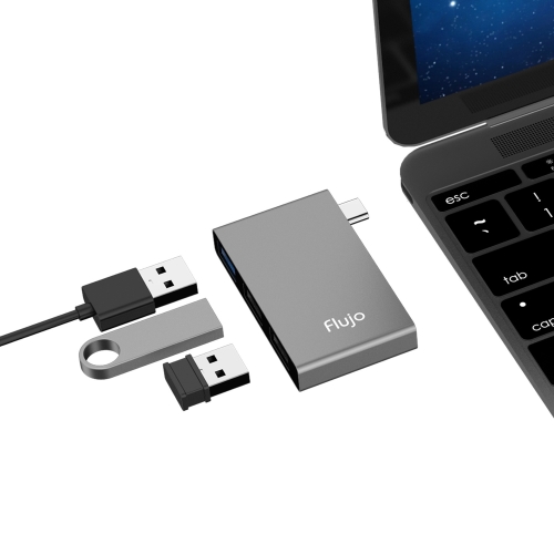 

Flujo H55 Aluminum USB-C / Type-C & Micro USB to USB 3.0 & USB 2.0 HUB Adapter (Grey)