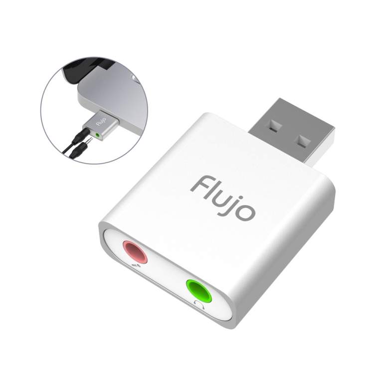 

Flujo MA13 2 x 3.5mm Plug to USB 2.0 Aluminum Audio Adapter (Silver)