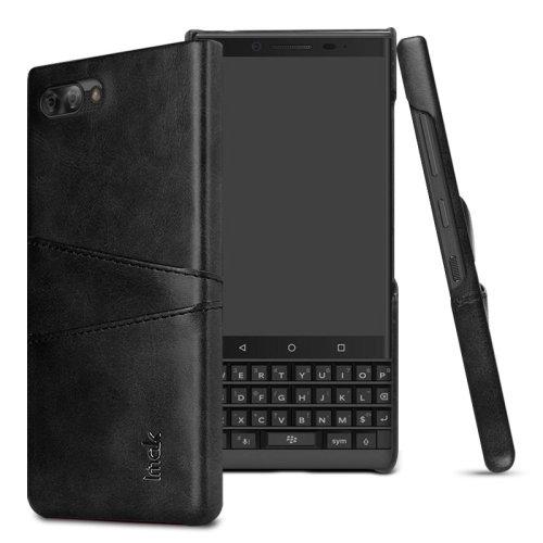 

IMAK Ruiyi Series Concise Slim PU + PC Protective Case for BlackBerry KEY 2,with Card Slot (Black)