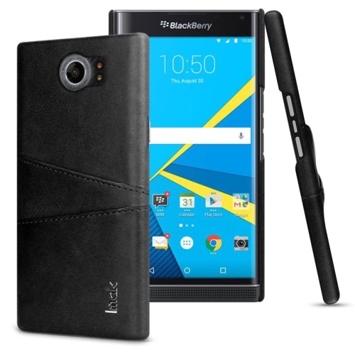 

IMAK Ruiyi Series Concise Slim PU + PC Protective Case for BlackBerry Priv / Venice, with Card Slot (Black)