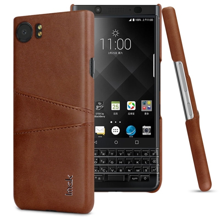 

IMAK Ruiyi Series Concise Slim PU + PC Protective Case for BlackBerry Keyone / DTEK70 , with Card Slot (Brown)