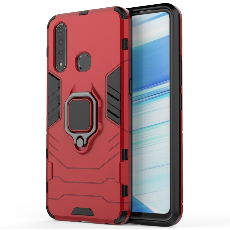 

PC + TPU Shockproof Protective Case for Vivo Z5X, with Magnetic Ring Holder (Red)