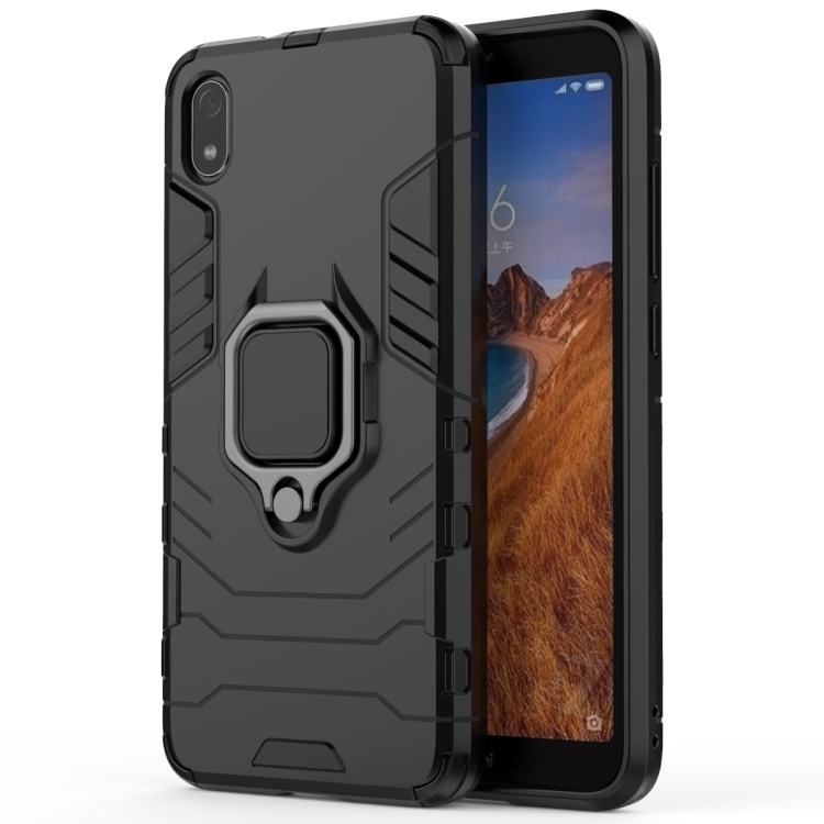 

PC +TPU Shockproof Protective Case for Xiaomi Redmi 7A, with Magnetic Ring Holder (Black)