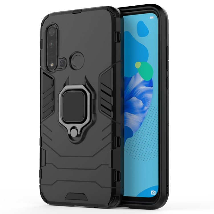 

PC +TPU Shockproof Protective Case for Huawei P20 Lite (2019) / Nova 5i, with Magnetic Ring Holder (Black)