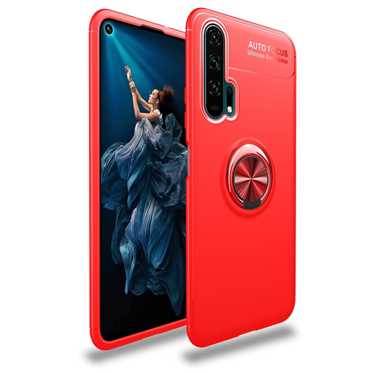 

Lenuo Shockproof TPU Case for Huawei Honor 20 Pro, with Invisible Holder (Red)