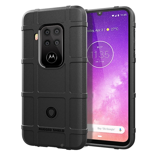 

Shockproof Protector Cover Full Coverage Silicone Case for Motorola Moto One Pro (Black)