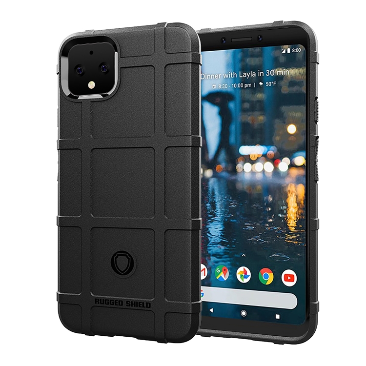

Shockproof Protector Cover Full Coverage Silicone Case for Google Pixel 4 XL (Black)