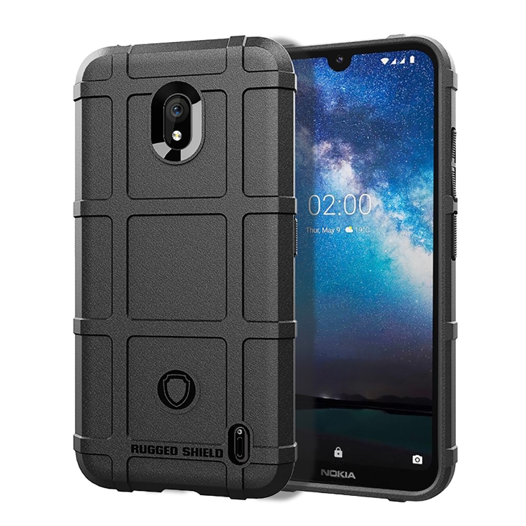 

Shockproof Protector Cover Full Coverage Silicone Case for Nokia 2.2 (Black)
