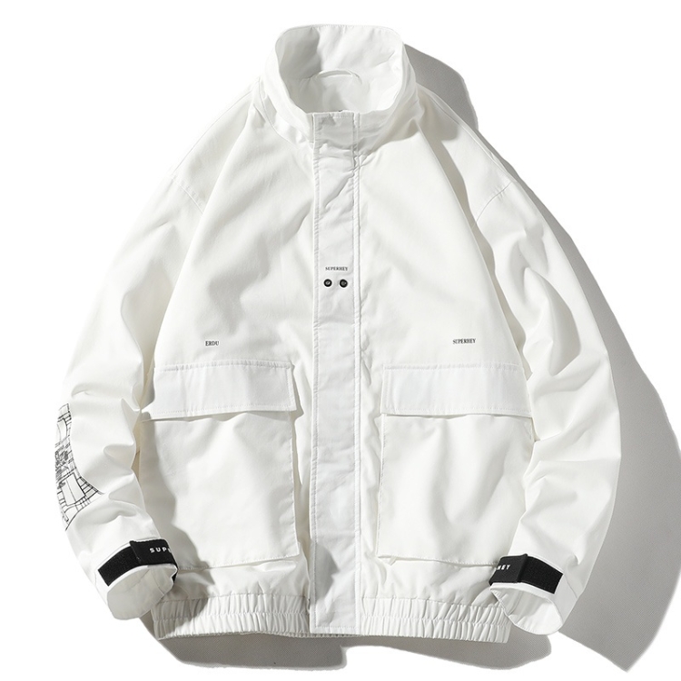 

Letters Print Loose Top Casual Jacket for Men (Color:White Size:M)