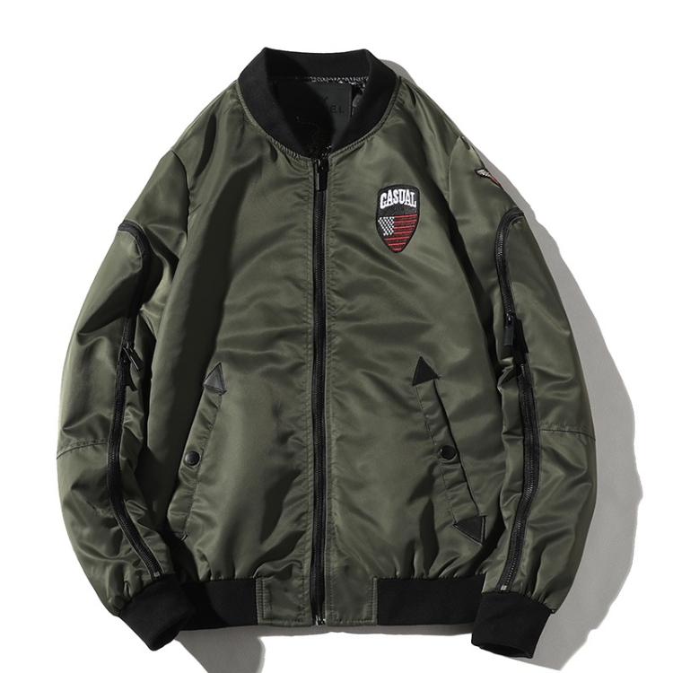 

Leisure Air Force Baseball Collar Blazer Jacket for Men (Color:Army Green Size:M)
