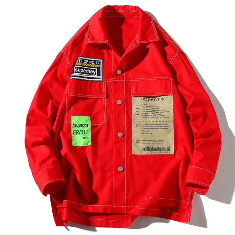 

Leisure Art Port Wind Long Sleeve Shirt Jacket for Men (Color:Red Size:M)