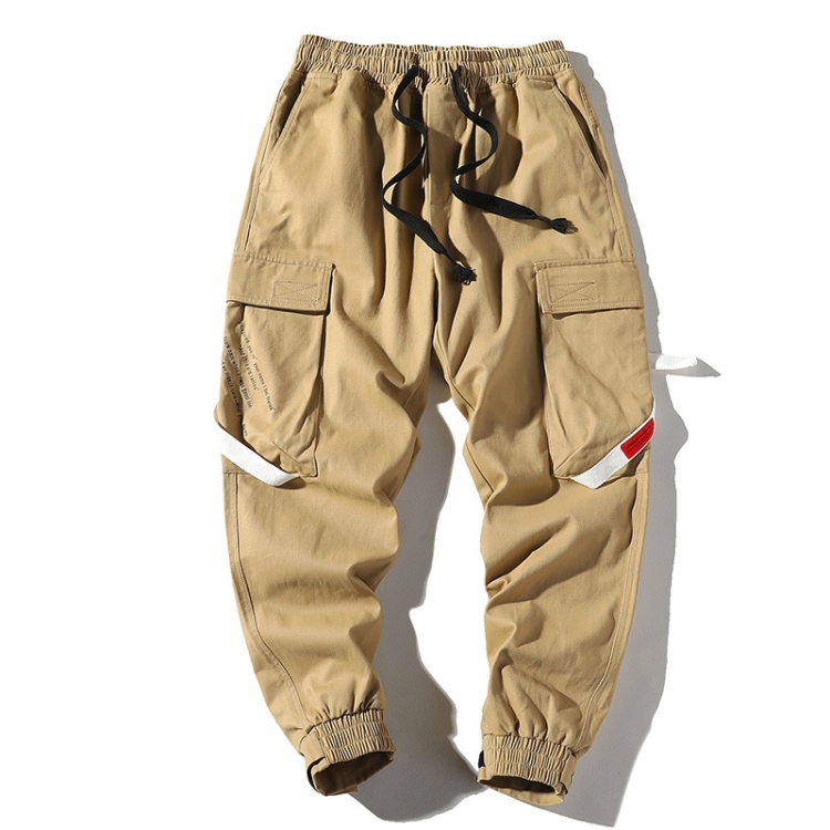 

Loose Multi-pockets Feet Hip-hop Overalls for Men (Color:Khaki Size:XXXL)