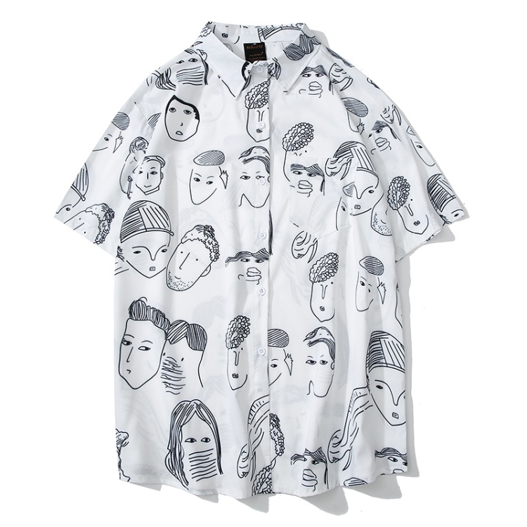 

Cardigan Pattern Short Sleeve Shirt for Men(Color:3823-2# Size:M)