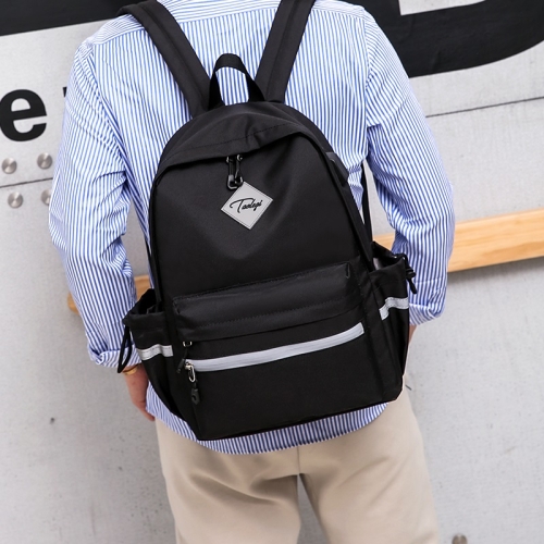 

Fashion Canvas Double Shoulders Bag Ladies Handbag School Backpack Bag with USB Port (Color:Black Size:OneSize)