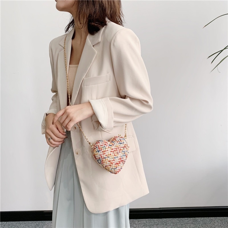 

Heart Shape Small Bag Chain Strap Single Shoulder Bag Ladies Handbag Messenger Bag (Color:Red Size:OneSize)