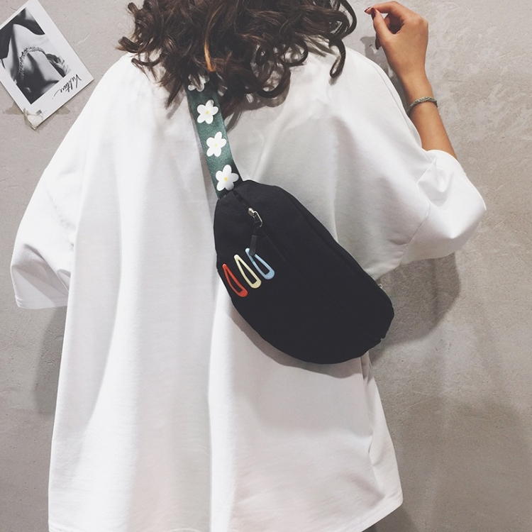 

Fashion Canvas Single Shoulder Bag Waist Chest Bag Messenger Bag (Color:Black Size:OneSize)
