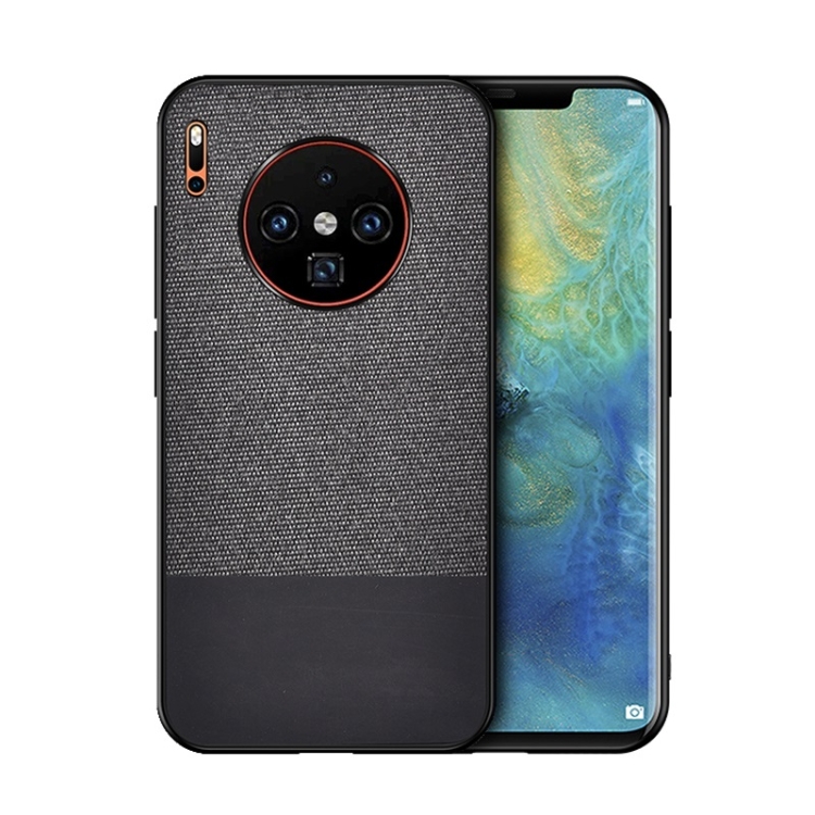 

For Huawei Mate 30 Pro Shockproof Splicing PU + Cloth Texture PC + TPU Protective Case (Black)