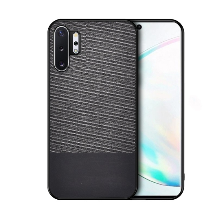 

For Galaxy Note 10 Pro / Note 10+ Shockproof Splicing PU + Cloth Texture PC + TPU Protective Case (Black)