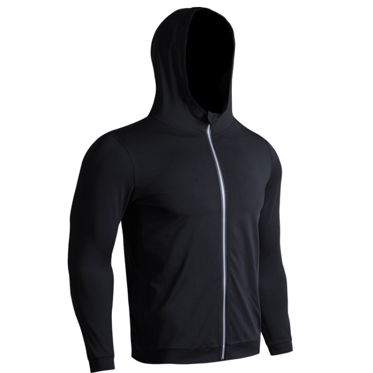 

SIGETU Men Sport Hooded Zipper Coat (Color:Black Size:S)