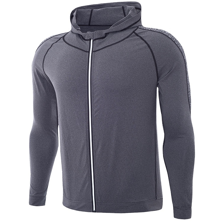 

SIGETU Men Quick-dryingCasual Sports Coat (Color:Grey Size:3XL)