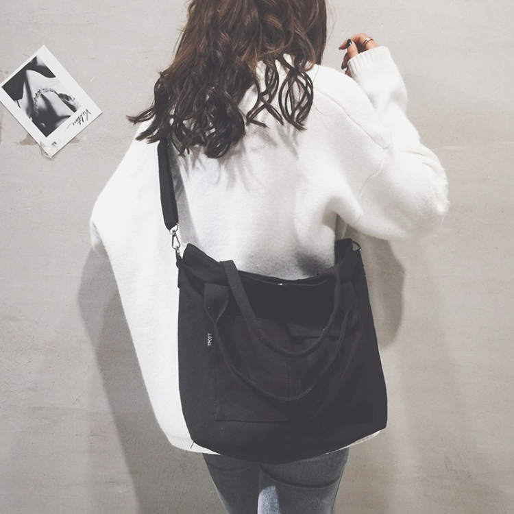 

Canvas Single Shoulder Bag Handbag Messenger Bag (Color:Black Size:OneSize)