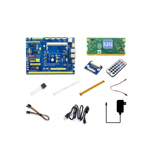 

Waveshare Raspberry Pi Compute Module 3+/32GB Development Kit Type A, US Plug